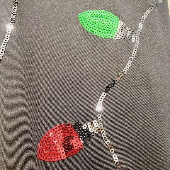 TIPSY Elves Sequins Christmas Lights High Waisted Leggings Size Small - Picture 5 of 7